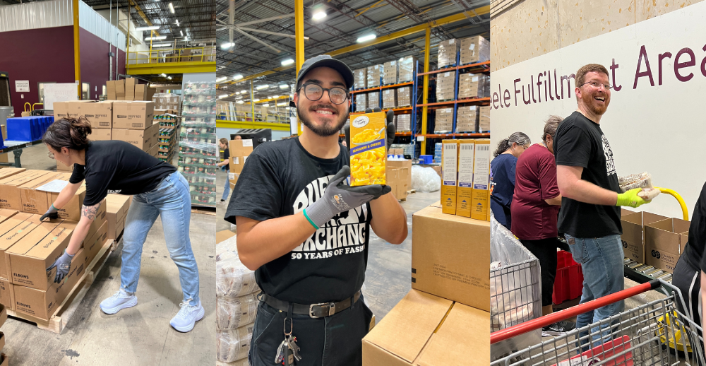 Buffalo Exchange employees volunteering at the Community Food Bank of Southern Arizona